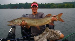 Tim Hanske with a catch-and-released muskie